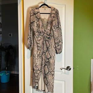 Show me your MUMU  snake dress size large P2P 19 side zipper 😎